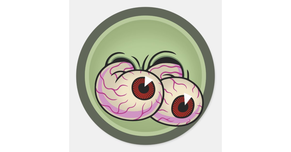 Googly Monster Eyes Classic Round Sticker Zazzle
