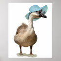 Goose with a Floppy Blue Summer Hat print