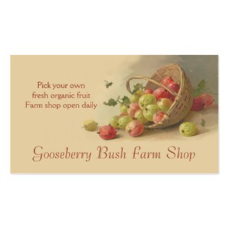 Gooseberries pears fruit sales business cards