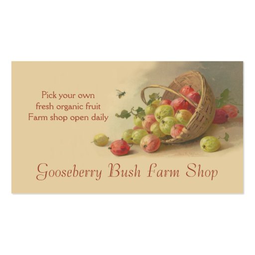 Gooseberries pears fruit sales business cards (front side)