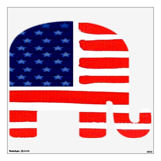 GOP Elephant American Flag Wall Decal Zazzle