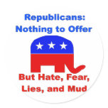 GOP Fearmongers Round Sticker