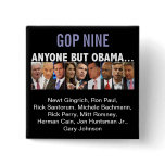 GOP Nine - 2012 Republican Primary Election Button