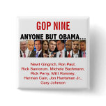 GOP Nine - 2012 Republican Primary Election Pinback Button