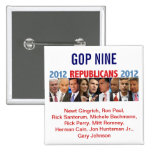 GOP Nine - 2012 Republican Primary Election Buttons