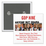 GOP Nine - 2012 Republican Primary Election Pinback Button