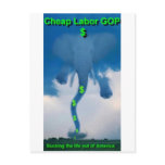 GOP: SUCKING THE LIFE OUT OF AMERICA POST CARD postcards
