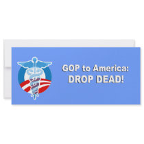 GOP to America - Drop dead rack cards