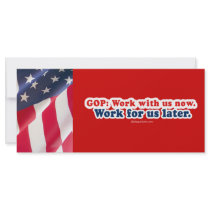 GOP - Work with us now and work for us later rack cards