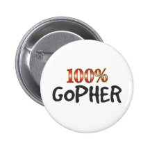 Gopher 100 Percent Pinback Button