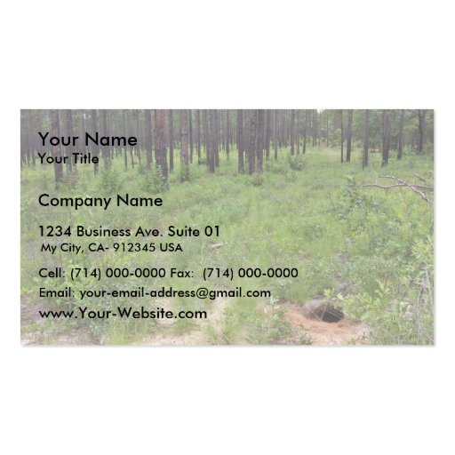 Gopher tortoise burrow and habitat (Gopherus polyp Business Card (front side)
