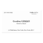 Gordon Gekko Business Cards