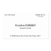 Gordon Gekko Business Cards business cards