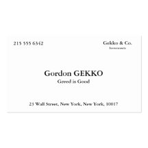 Gordon Gekko Business Cards