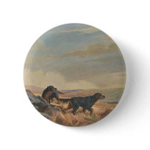 gordon setter antique print button
