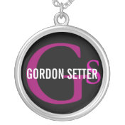 Gordon Setter Breed Monogram Pendants