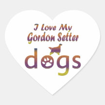 Gordon Setter designs Heart Stickers