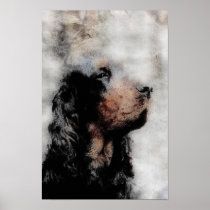 Gordon Setter Grunge Painting Canvas Print