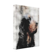 Gordon Setter Grunge Wrapped Canvas Print