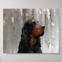 Gordon Setter Head Painting Canvas Print