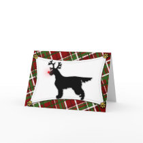 Gordon Setter Reindeer Christmas Card