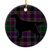 Gordon Setter Silhouette on Tartan Ornament