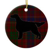 Gordon Setter Silhouette on Tartan Ornament