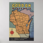 Gordon, Wisconsin - Large Letter Scenes Poster