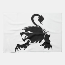 Gorgeous and black lion design towel