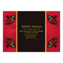Gorgeous Asian Fan Invitation