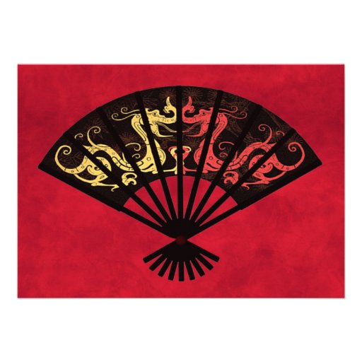 Gorgeous Asian Fan Invitation
