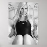 Gorgeous Blonde on the Bed Poster