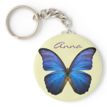 Gorgeous Blue Morpho Butterfly Keychain