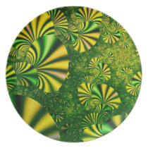 Gorgeous Bold Abstract Fractal Art Ceramic Plates