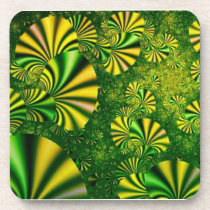 Gorgeous Bold Abstract Fractal Art Ceramic Plates Drink Coasters