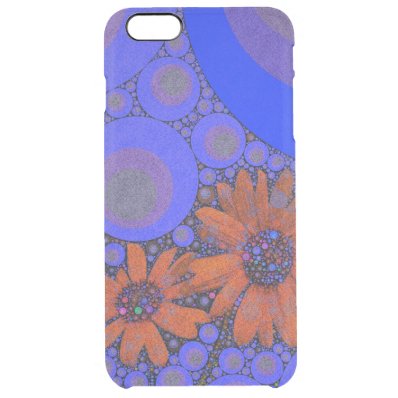 Gorgeous Bright Blue Orange Sunflowers Clear iPhone 6 Plus Case