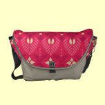 Gorgeous Bright Bold Fuscia Red and Tan Abstract messenger bags