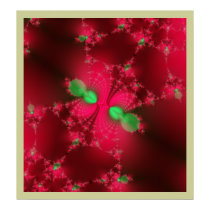 Gorgeous Cherry Red Fractal posters