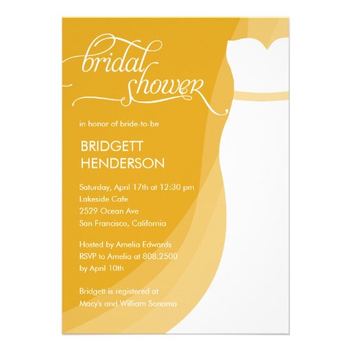 Gorgeous Dress Bridal Shower Invitation