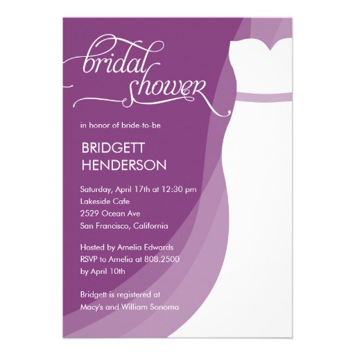 Gorgeous Dress Bridal Shower Invitation Invitations