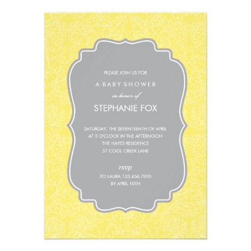 Gorgeous Floral Party Invitation (Yellow)