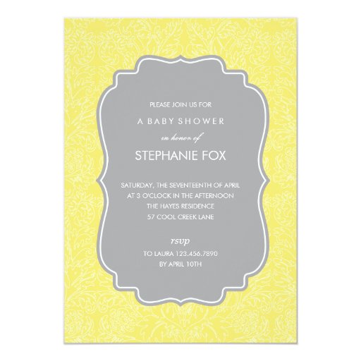 Floral Party Invitation (Yellow) Zazzle