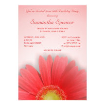 Gorgeous Gerbera Birthday Invitation