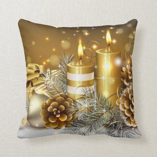 Gold Christmas Cards, Gifts Pillows