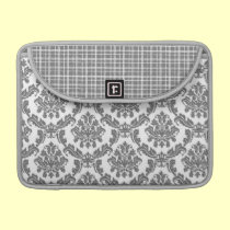 Gorgeous Gray Damask Laptop Bag macbook sleeves