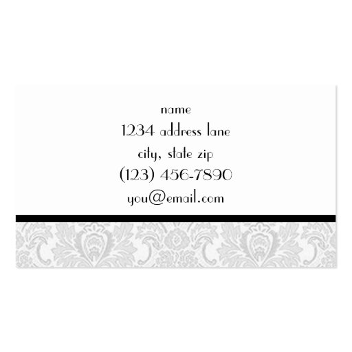 Gorgeous in Gray Business Card Template (back side)