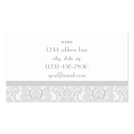 Gorgeous in Gray Business Card Templates (back side)