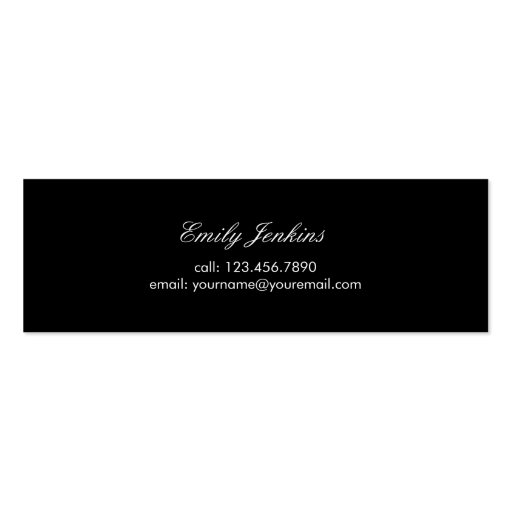 Gorgeous Initials Skinny Calling Cards Business Card (back side)