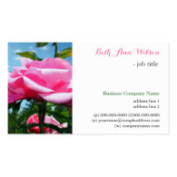 Gorgeous pink rose flower professional business business card