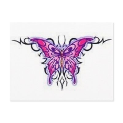 Gorgeous purple butterfly in a tribal design